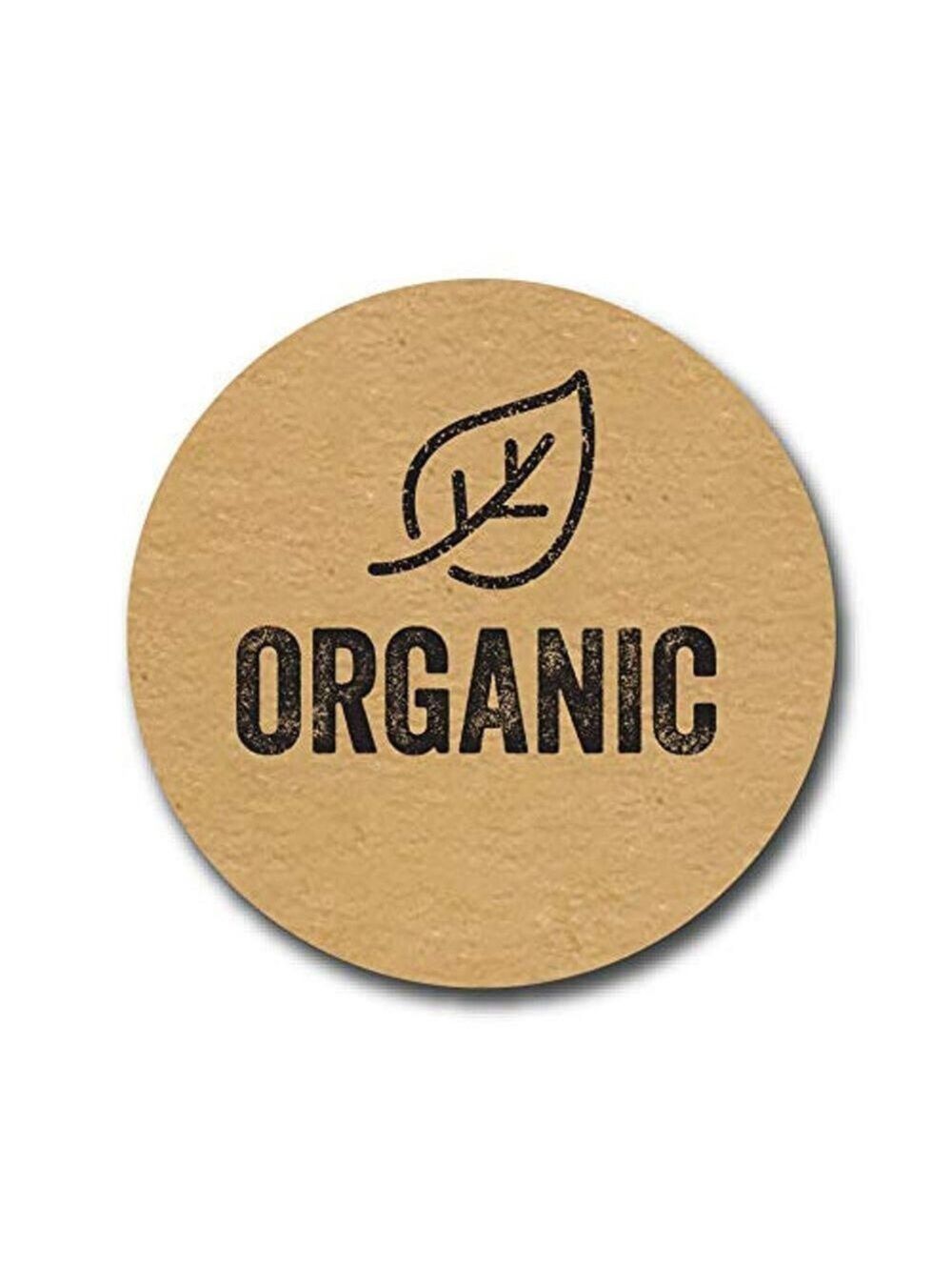 500 organic 1" kraft wafer Stickers with leaf - Picture 3 of 6